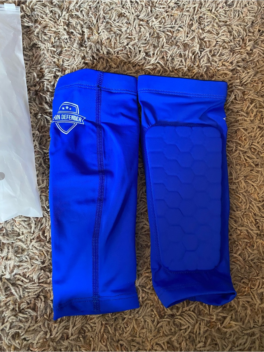 Kids Padded Soccer Shin Guard Sleeves - Royal Blue NEW